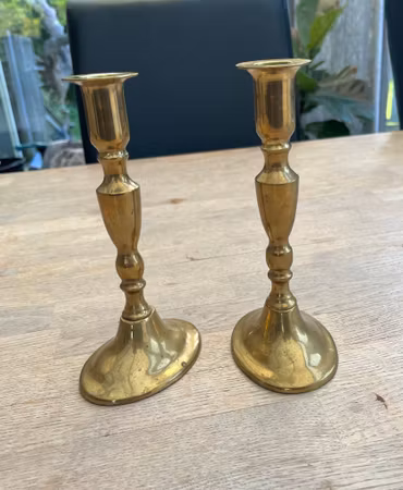 Vintage Lysestager i messing