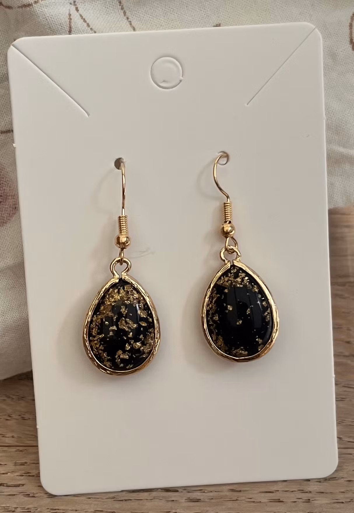 Ovale Black Gold Øreringe.