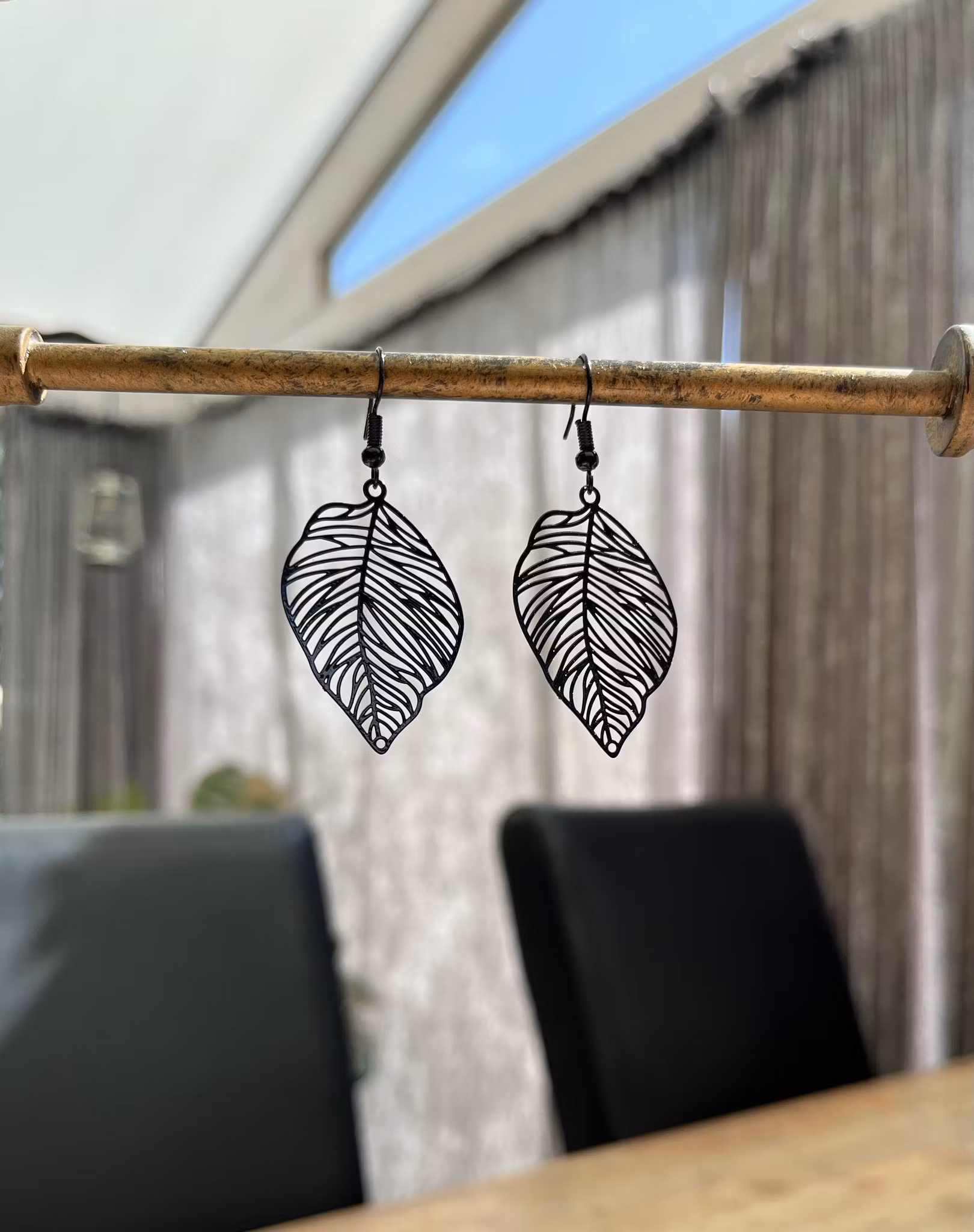 Elegante Sorte Bladøreringe