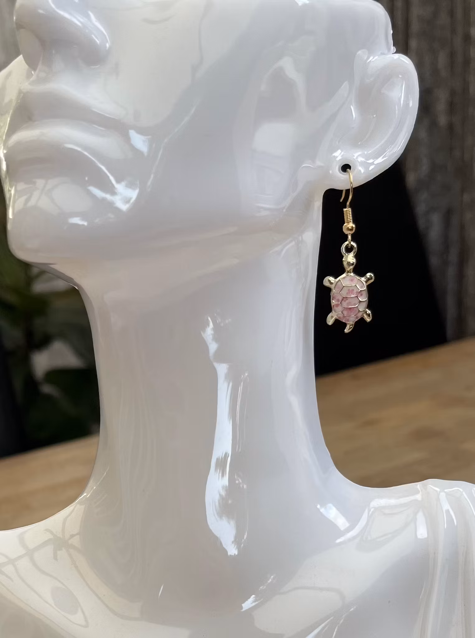 Lyserøde skildpaddeøreringe