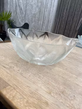 Glasskål med bladmotiv - ø25