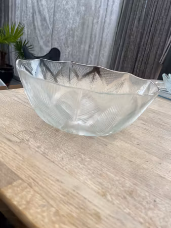 Glasskål med bladmotiv - ø25