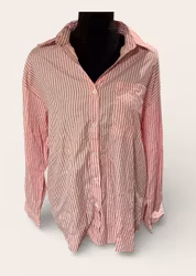 Stribet Oversize Skjorte - str. 36