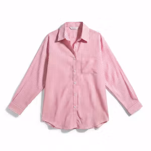 Stribet oversize-skjorte til dame – str. 36