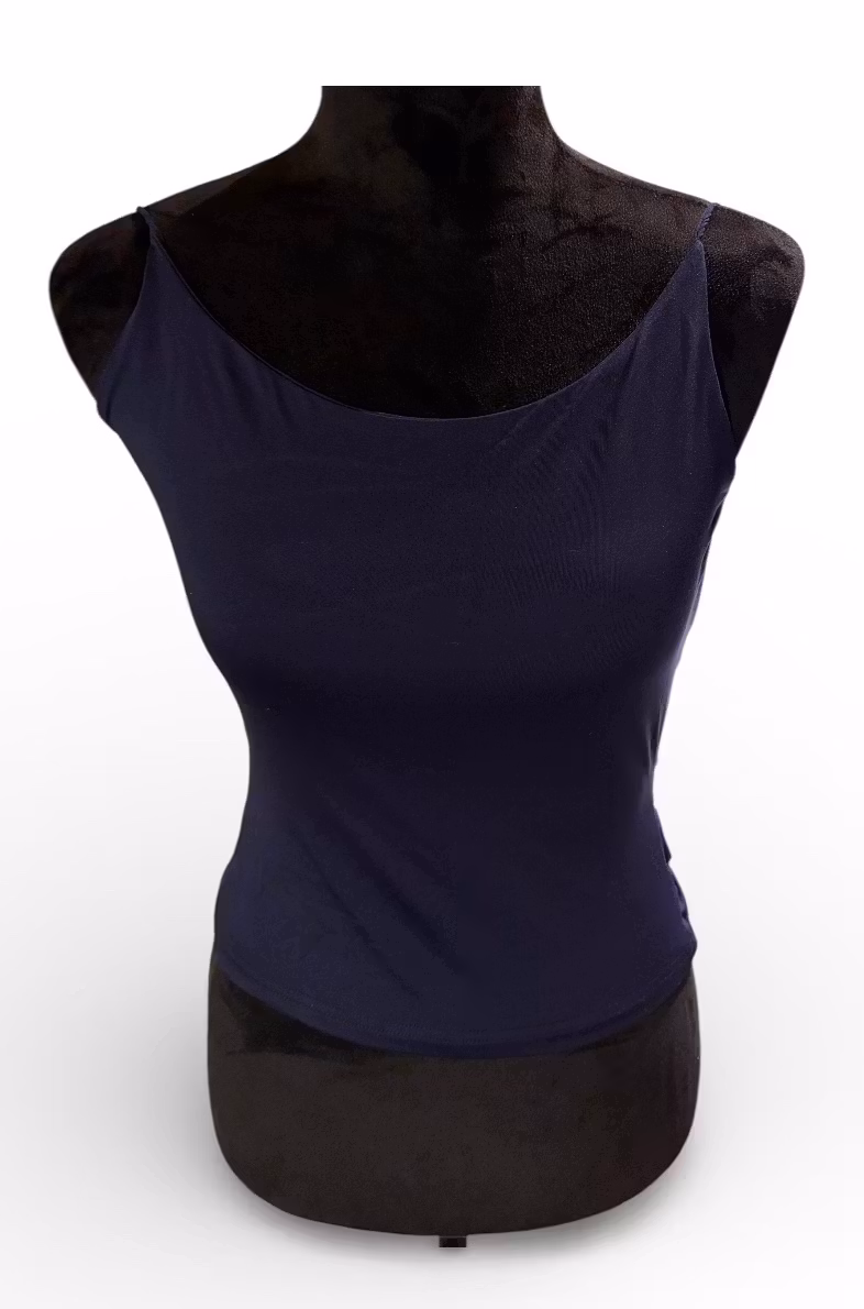 Marineblå Criss-Cross Top Str. S