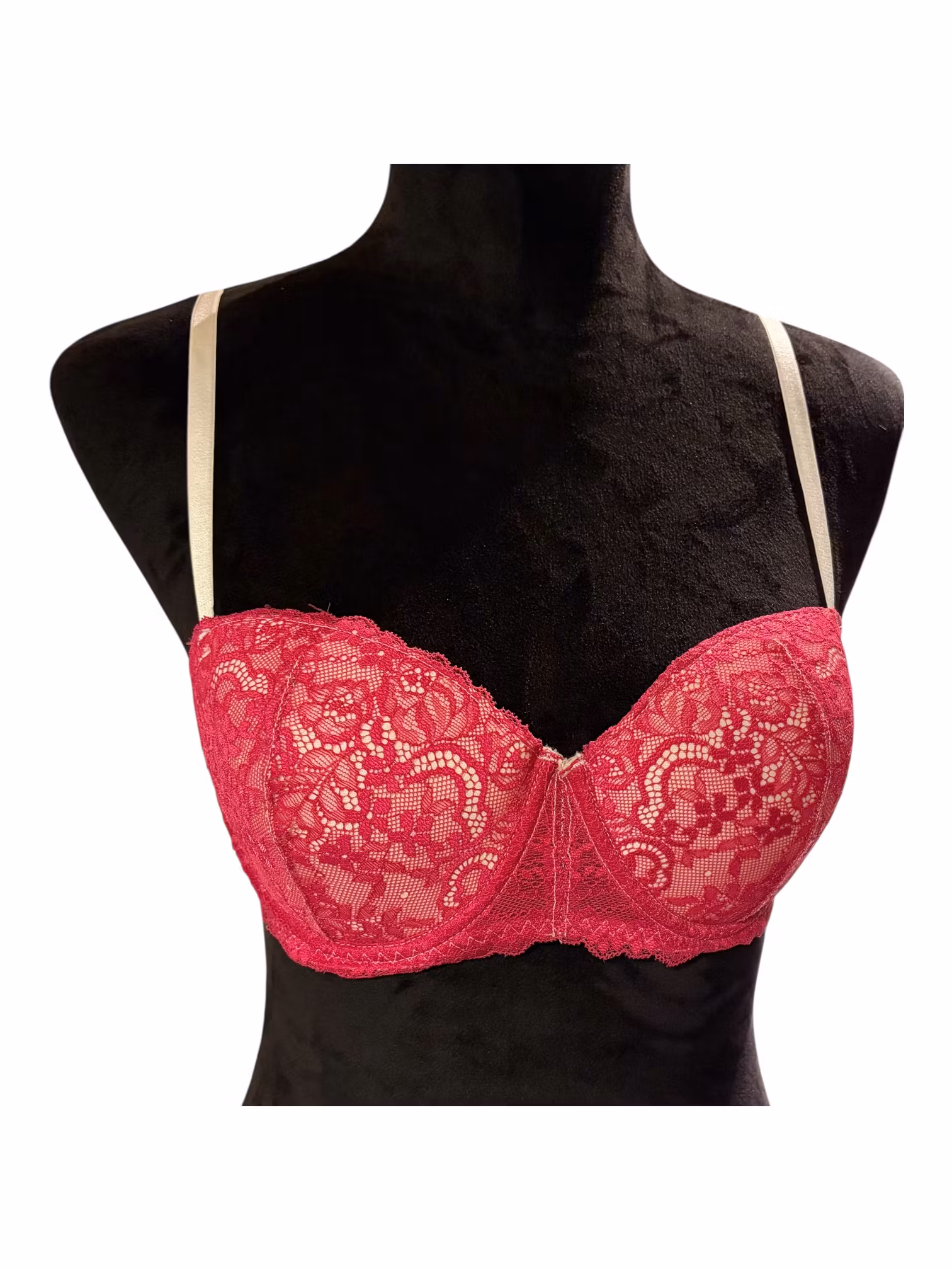 Hindbærrød Blonde-bh 85B