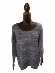 Blå strik med lynlås i nakken - str. XL