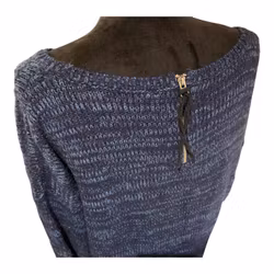 Blå strik med lynlås i nakken - str. XL