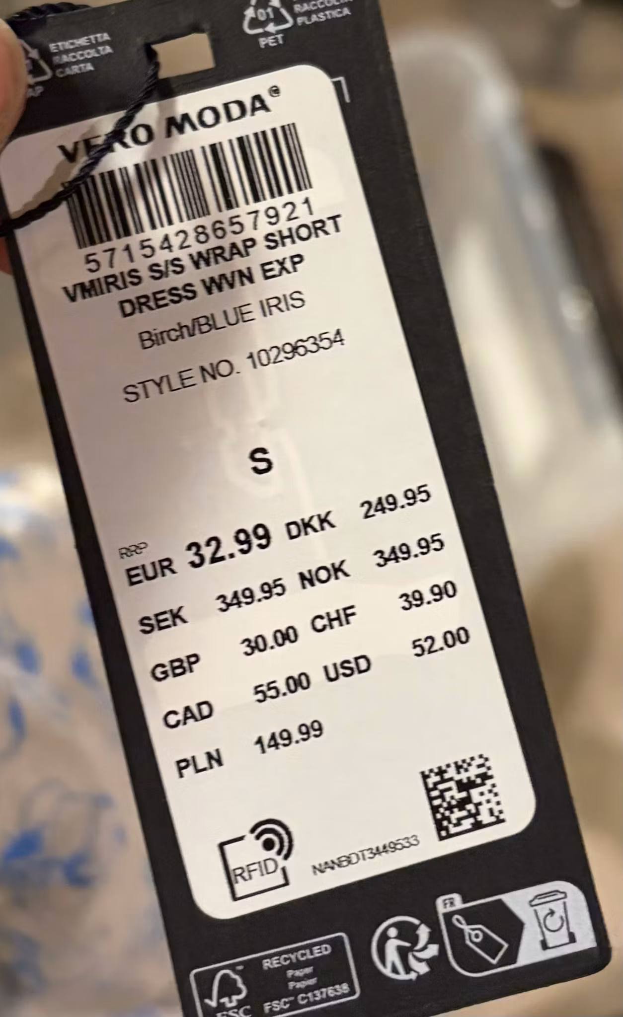 Vero Moda slå-om-kjole str. S