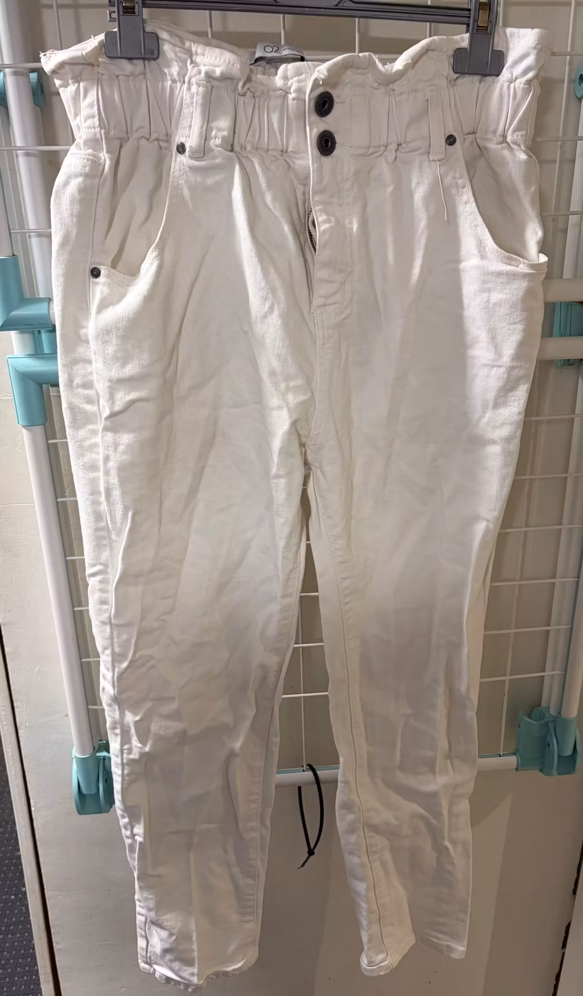 Q2 Paperbag Bukser – Hvid – Str. XL