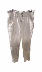 Q2 Paperbag Bukser – Hvid – Str. XL