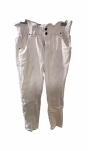 Q2 Paperbag Bukser – Hvid – Str. XL