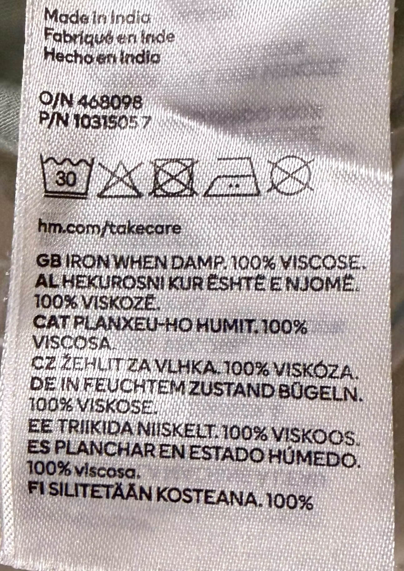 H&M Peplum Top – Støvet Grøn m. Blomster – Str. 140