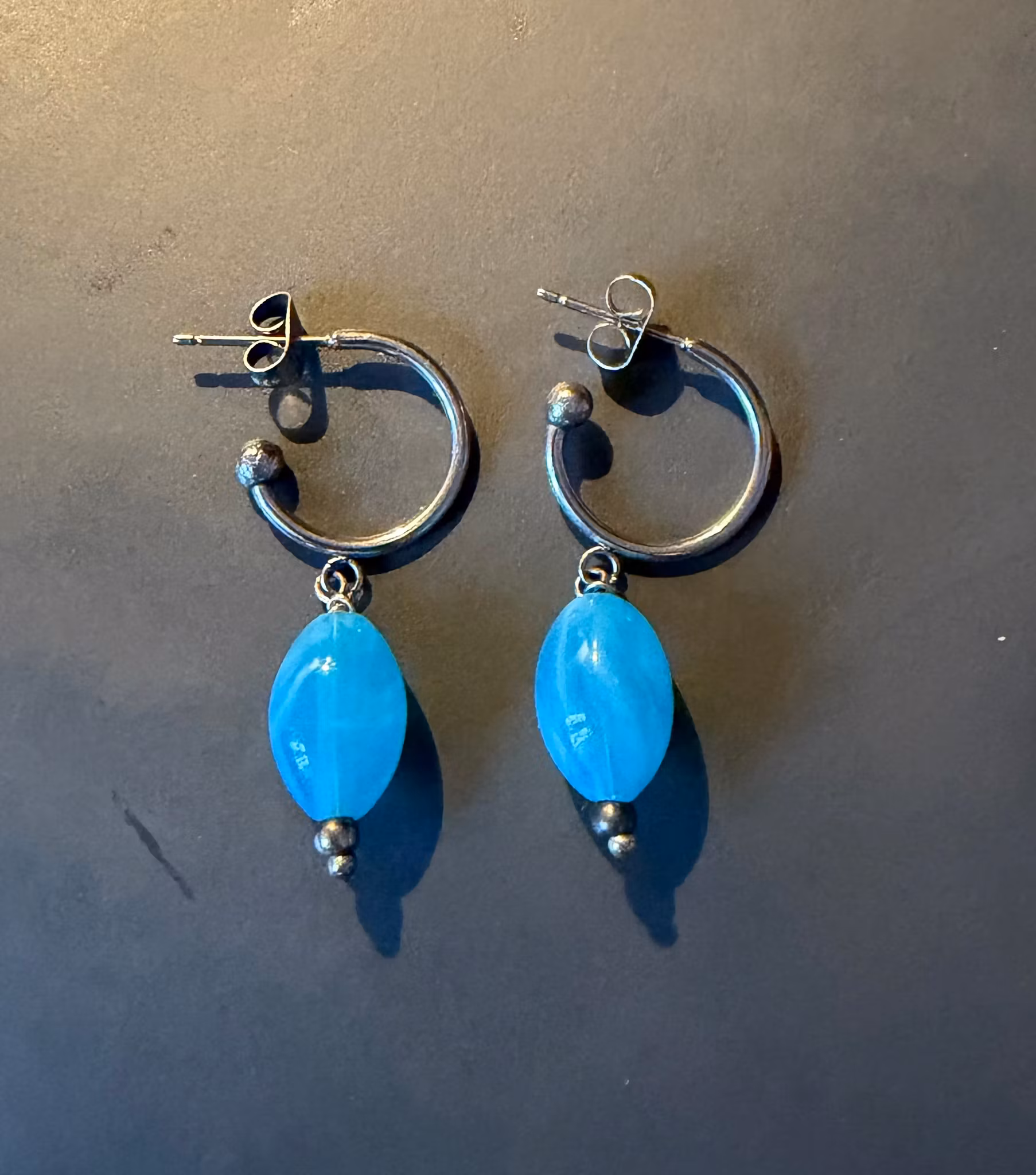 Tturkisblå Hoops amazonit-vedhæng