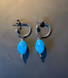 Tturkisblå Hoops amazonit-vedhæng