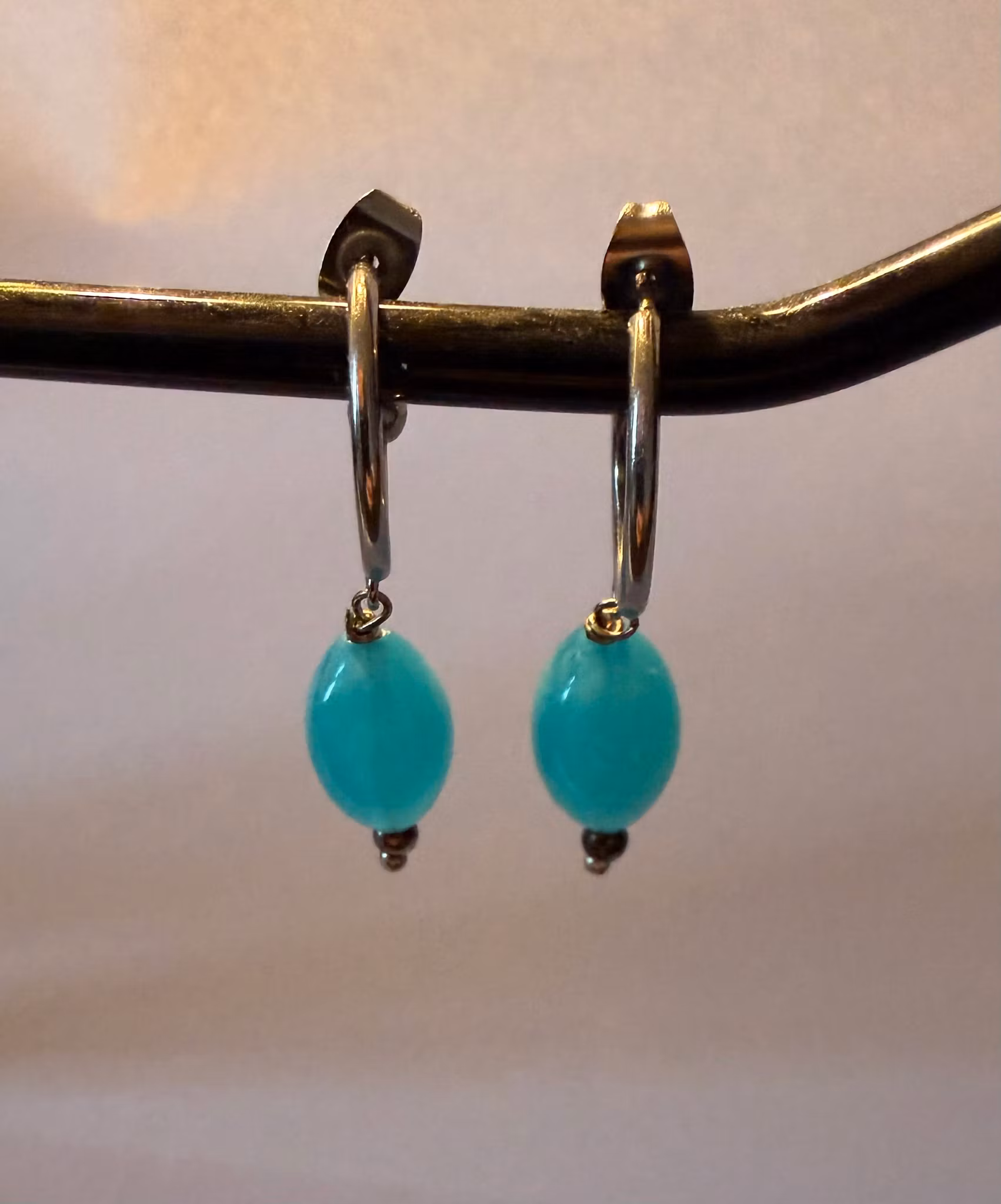 Tturkisblå Hoops amazonit-vedhæng