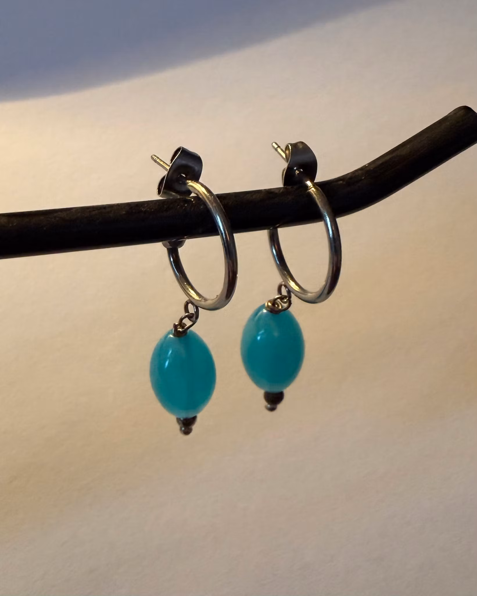 Tturkisblå Hoops amazonit-vedhæng