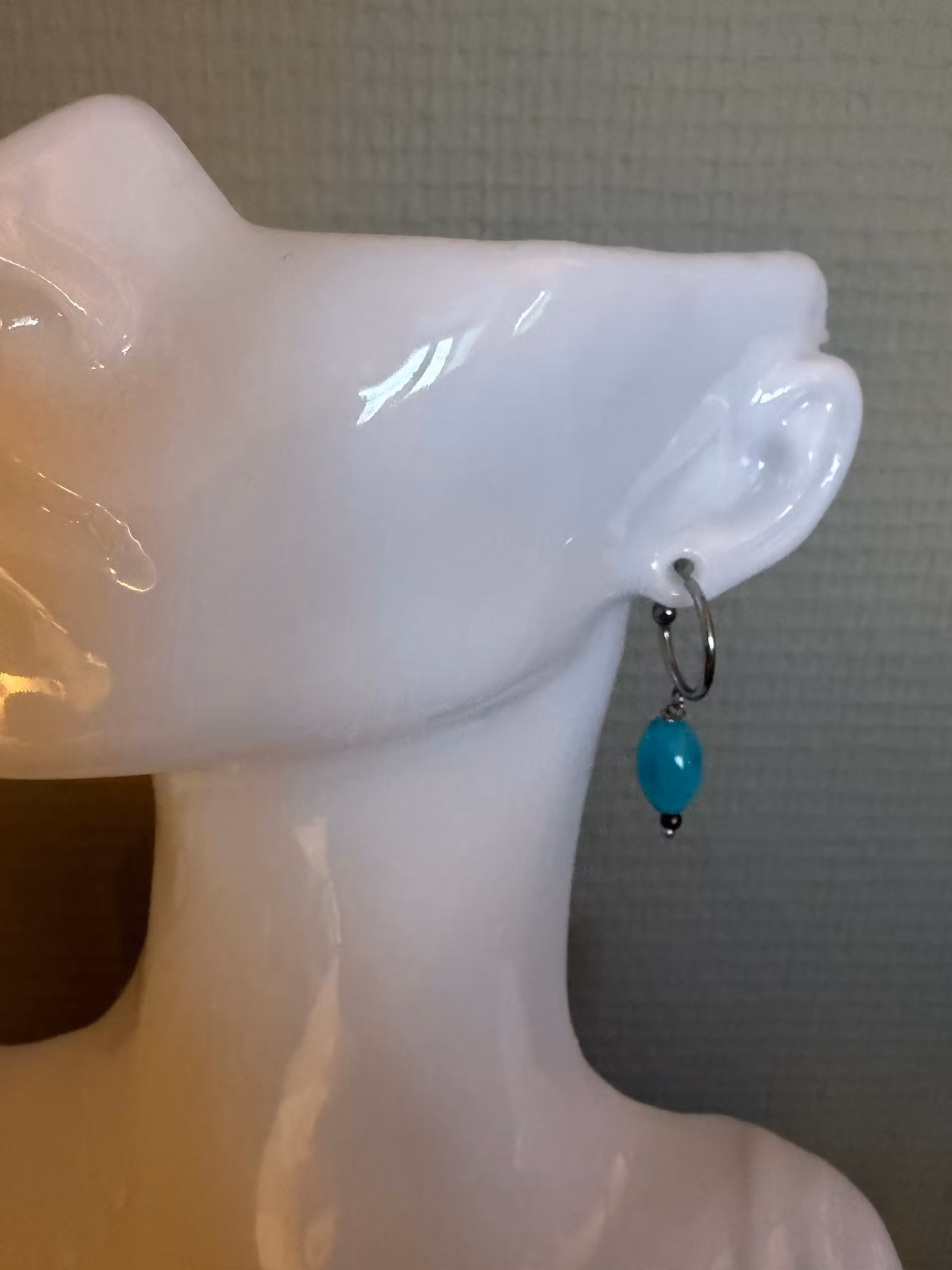 Tturkisblå Hoops amazonit-vedhæng