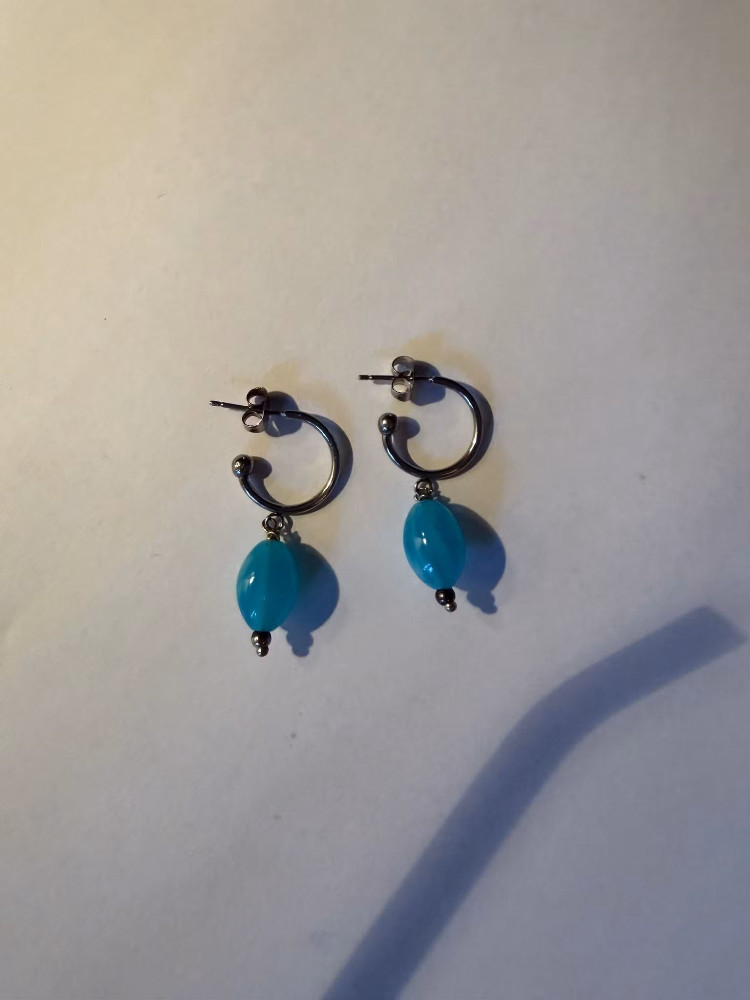 Tturkisblå Hoops amazonit-vedhæng