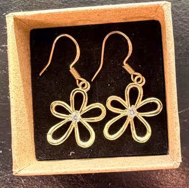 14 kt forgyldte blomster øreringe