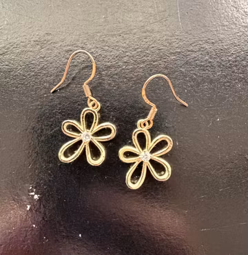 14 kt forgyldte blomster øreringe