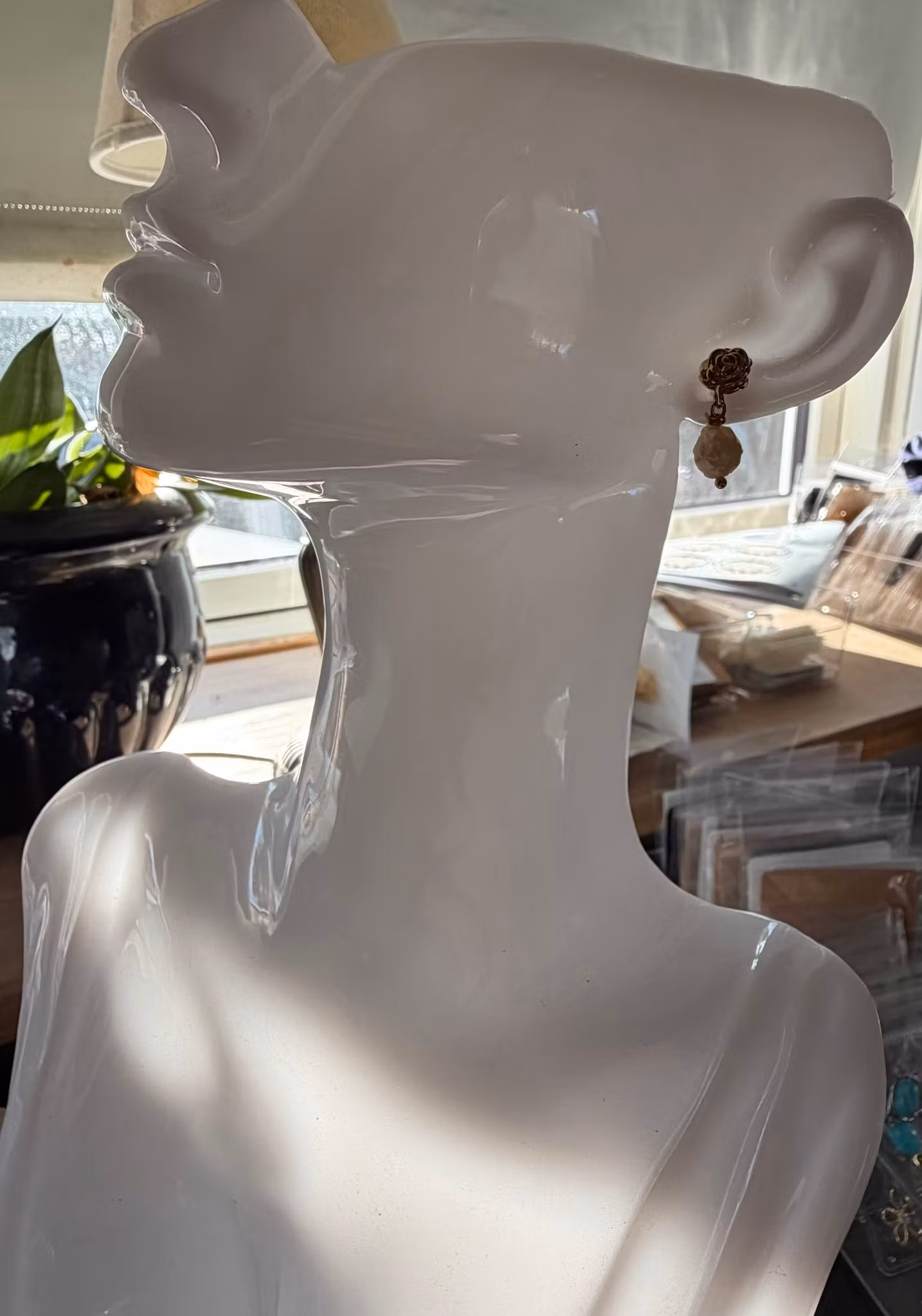 øreringe med ferskvandsperler 18 k forgyldt