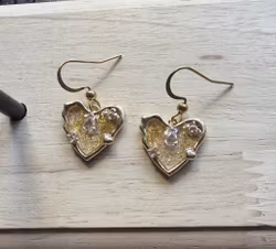 Hjerteøreringe i 18k Forgyldt Rustfrit Stål