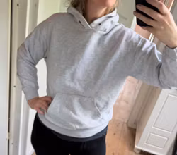 grå Fruit of the Loom hoodie Str m