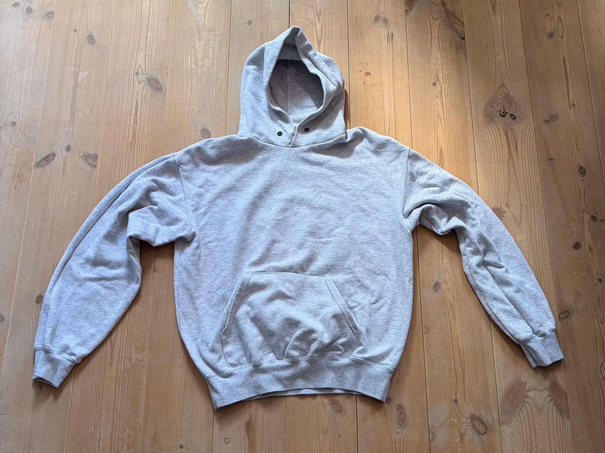 grå Fruit of the Loom hoodie Str m