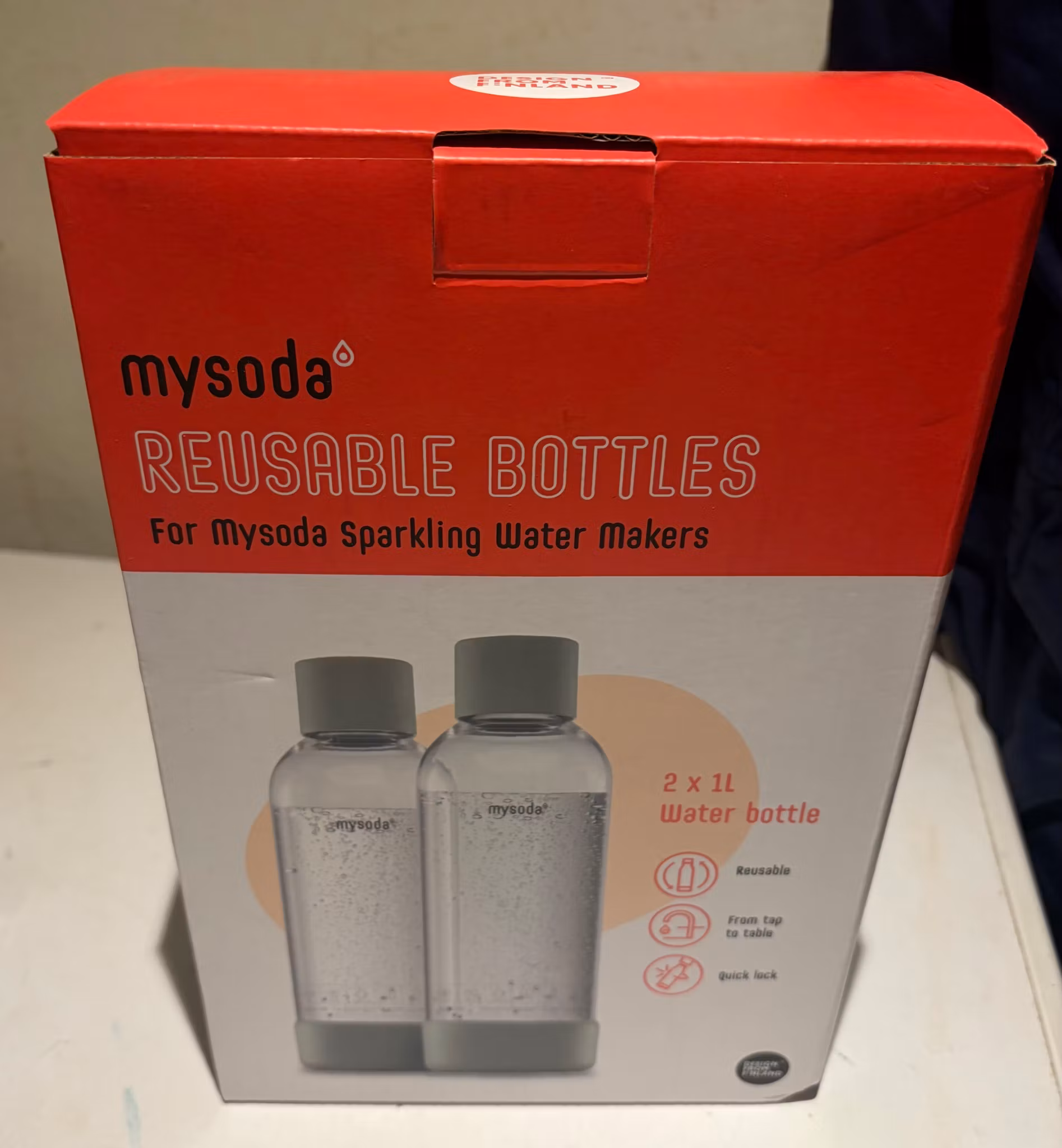 Mysoda genanvendelige flasker 1L (2-pak) – Helt nye!
