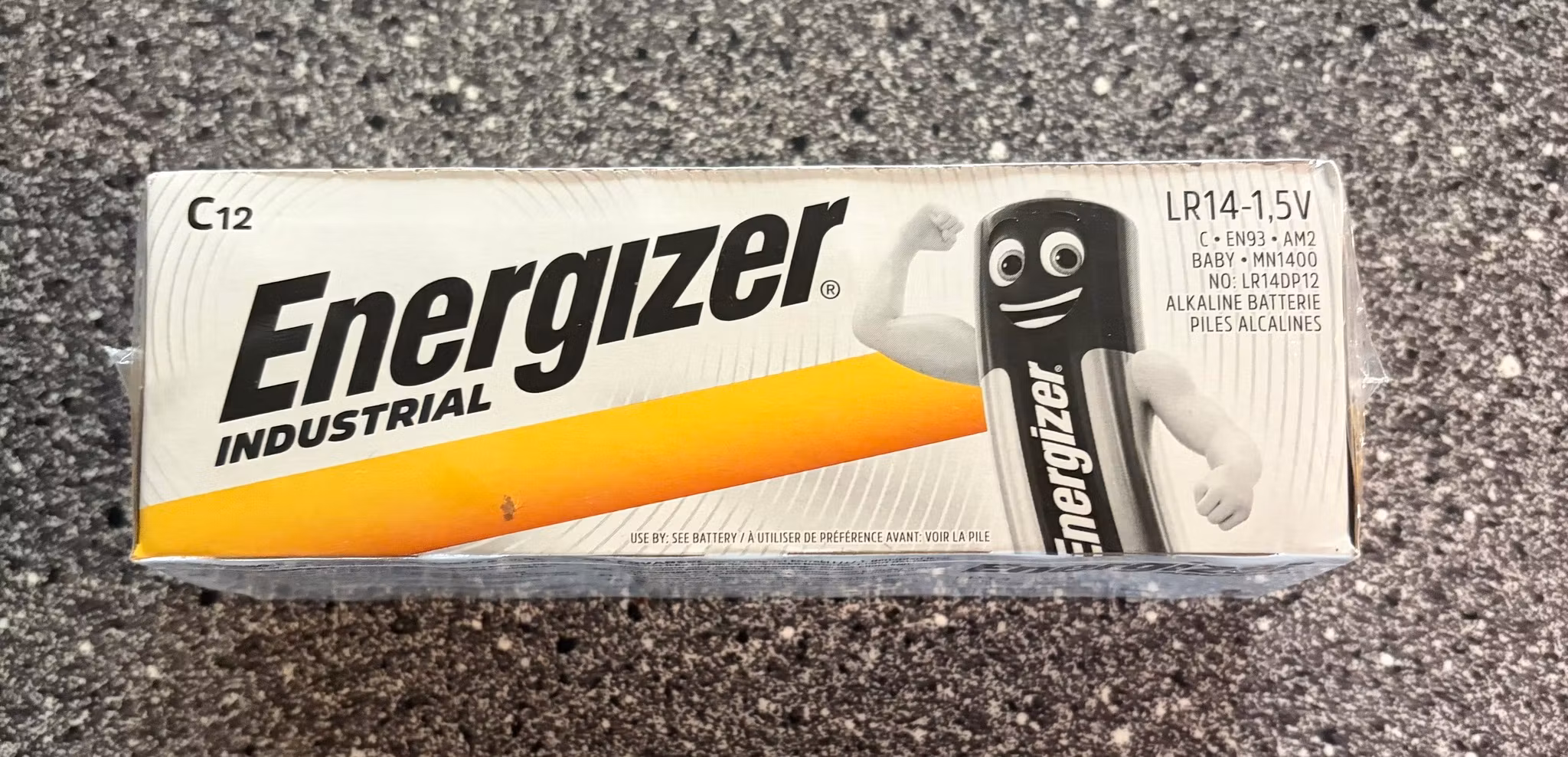 Energizer Industrial C/LR14 batterier – emballage og produktdetaljer
