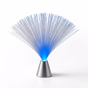 Fiberoptisk bordlampe med farveskift – sølvfarvet, ca. 35 cm