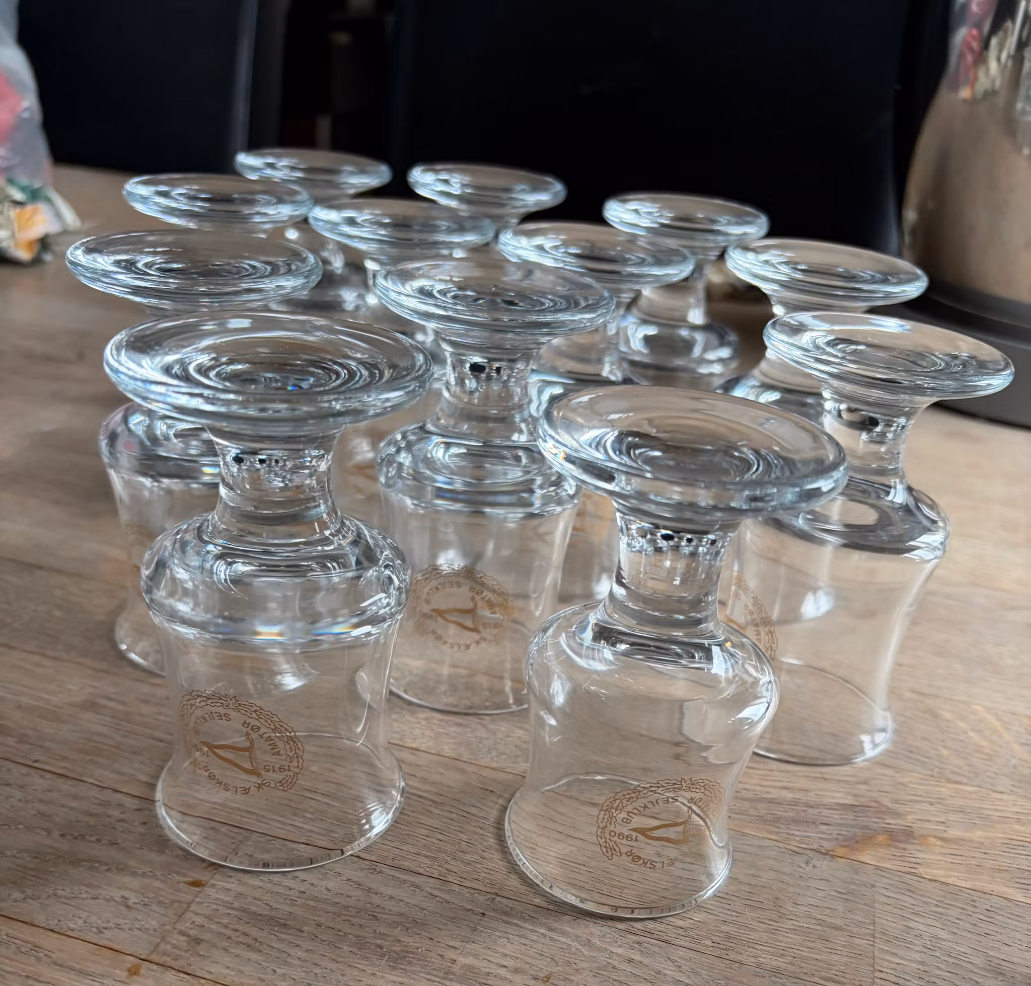 12 Holmegaard Skibsglas – 11 portvinsglas og 1 snapseglas