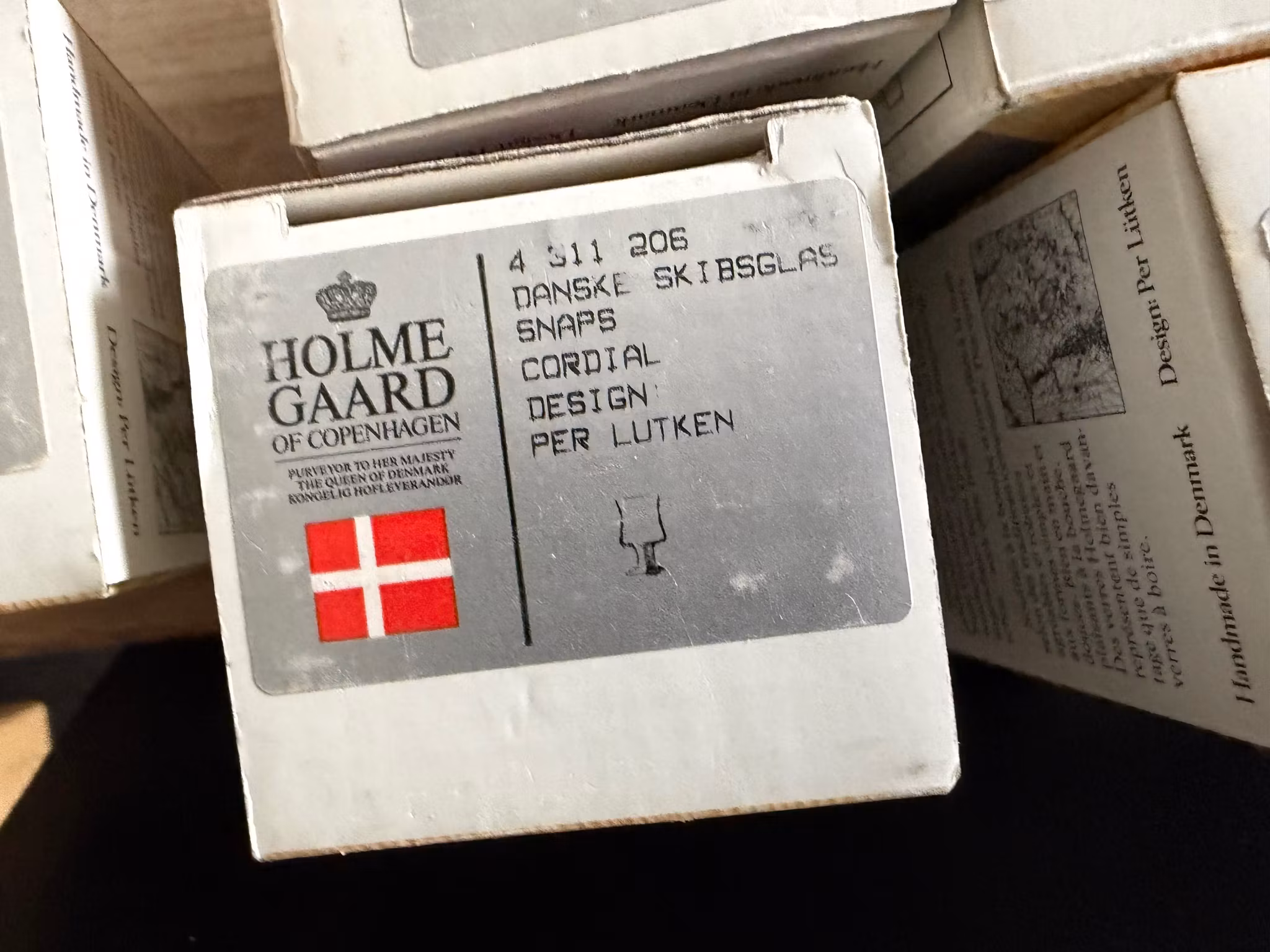 12 Holmegaard Skibsglas – 11 portvinsglas og 1 snapseglas