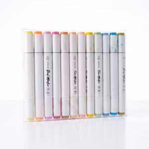 Dual- og Twin markers i pastel- og mangafarver – 12 stk.