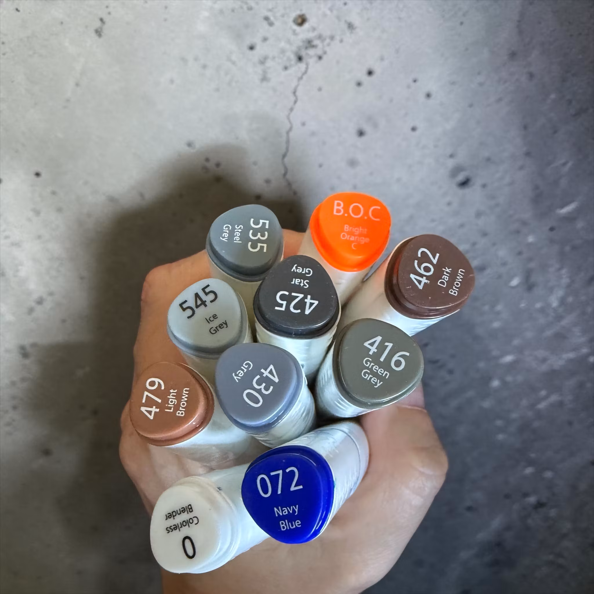 Sæt med 10 alkoholbaserede dual markers i natur- og skyggefarver