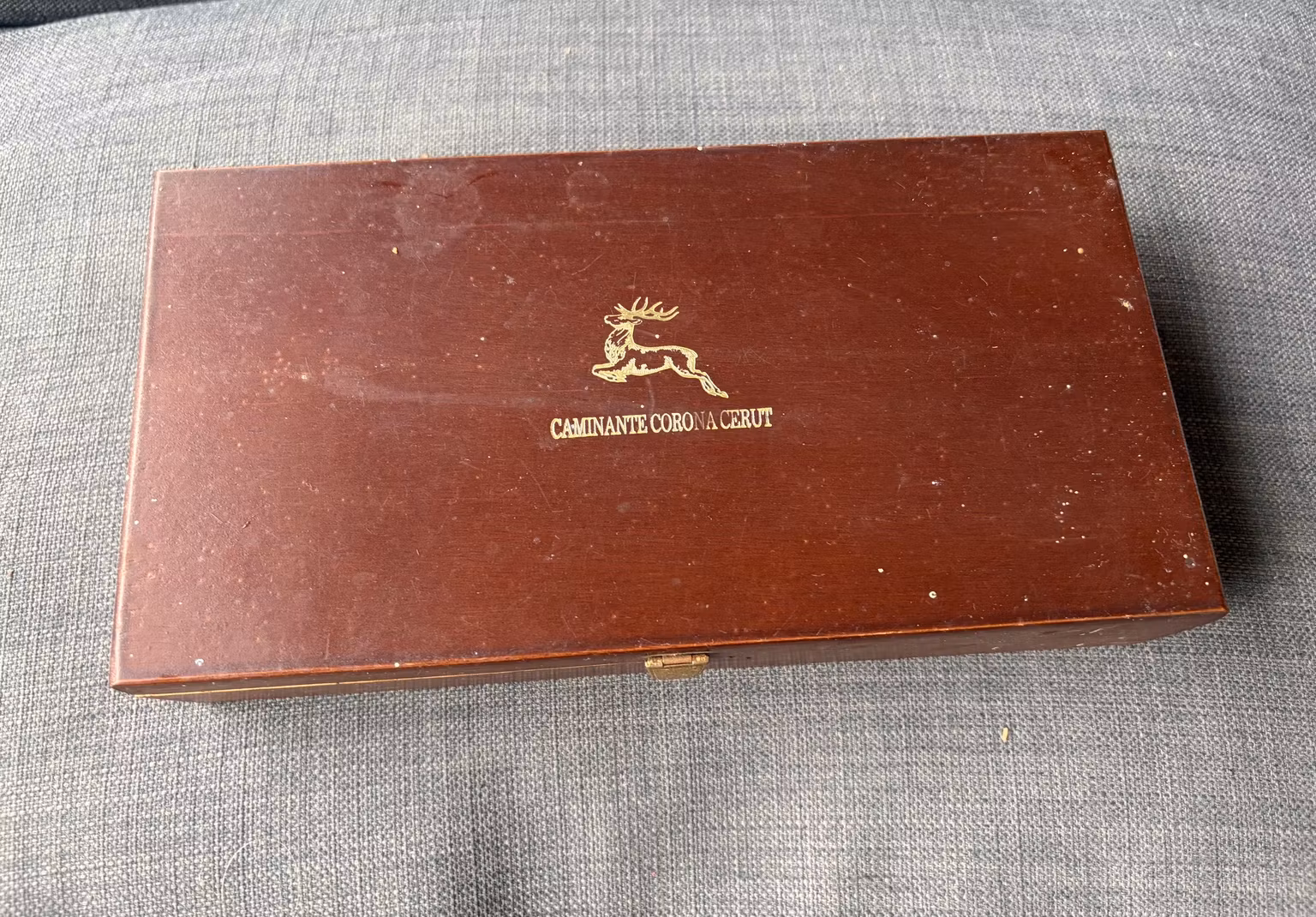 Caminante Corona Cerut cigaræske i træ – ca. 27 cm