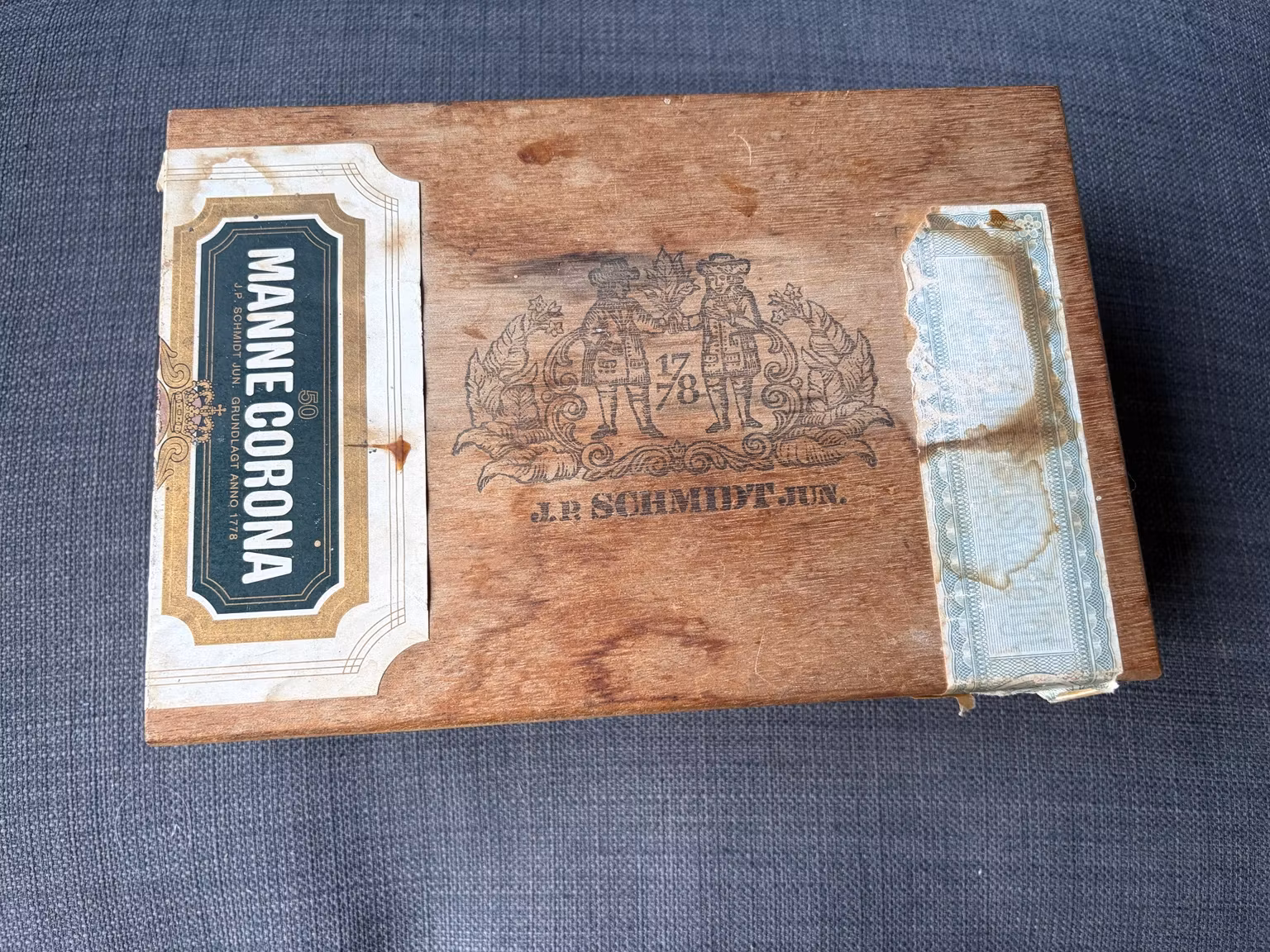 Vintage Manne Corona cigaræske i træ