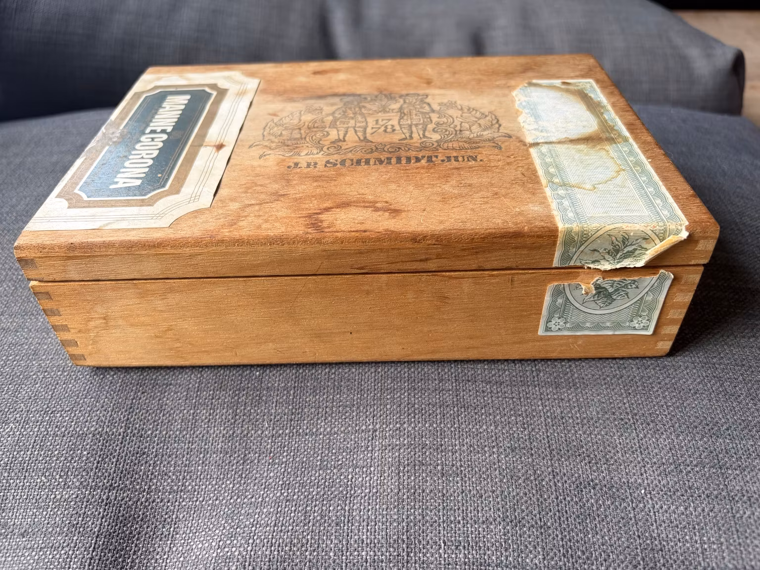 Vintage Manne Corona cigaræske i træ