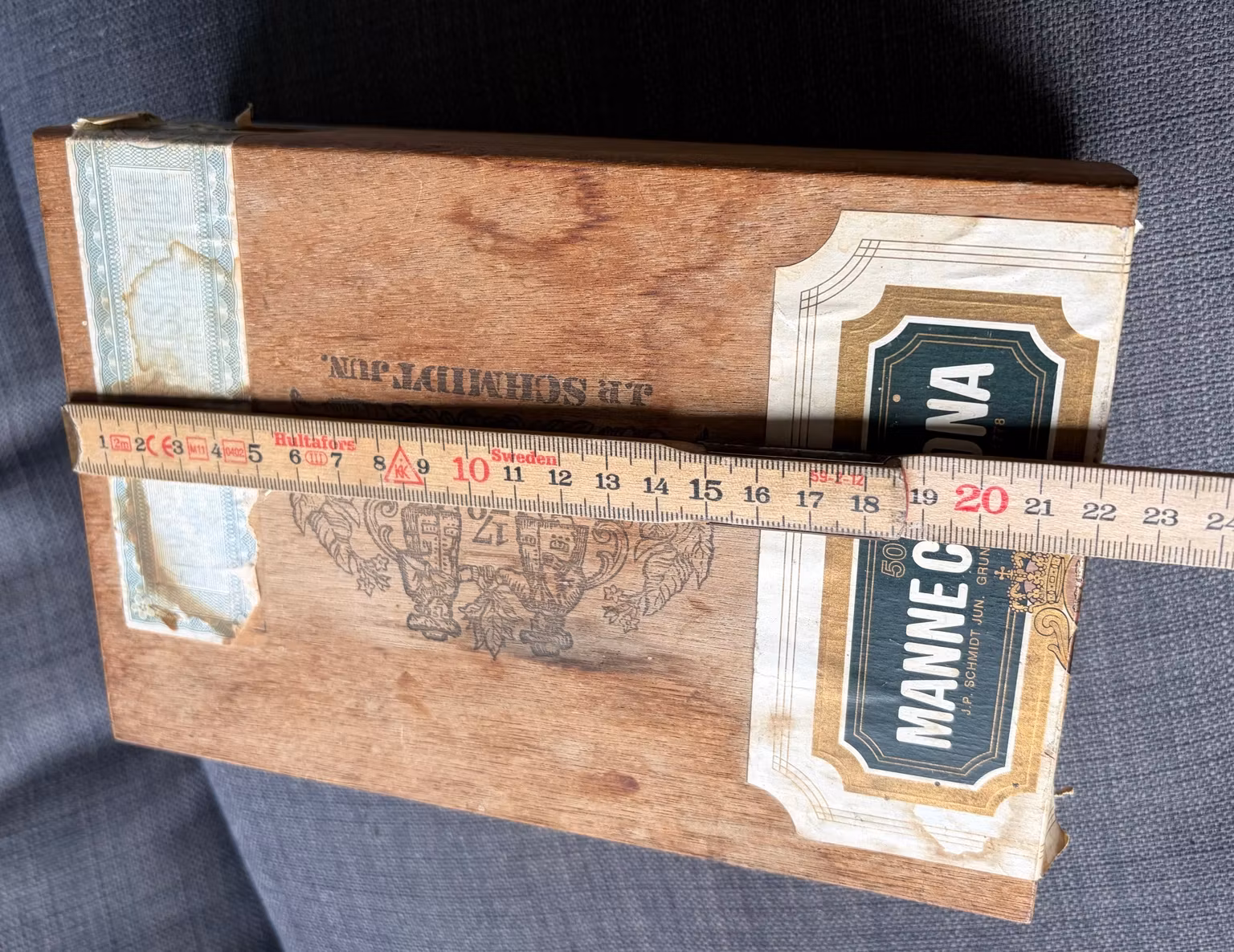 Vintage Manne Corona cigaræske i træ