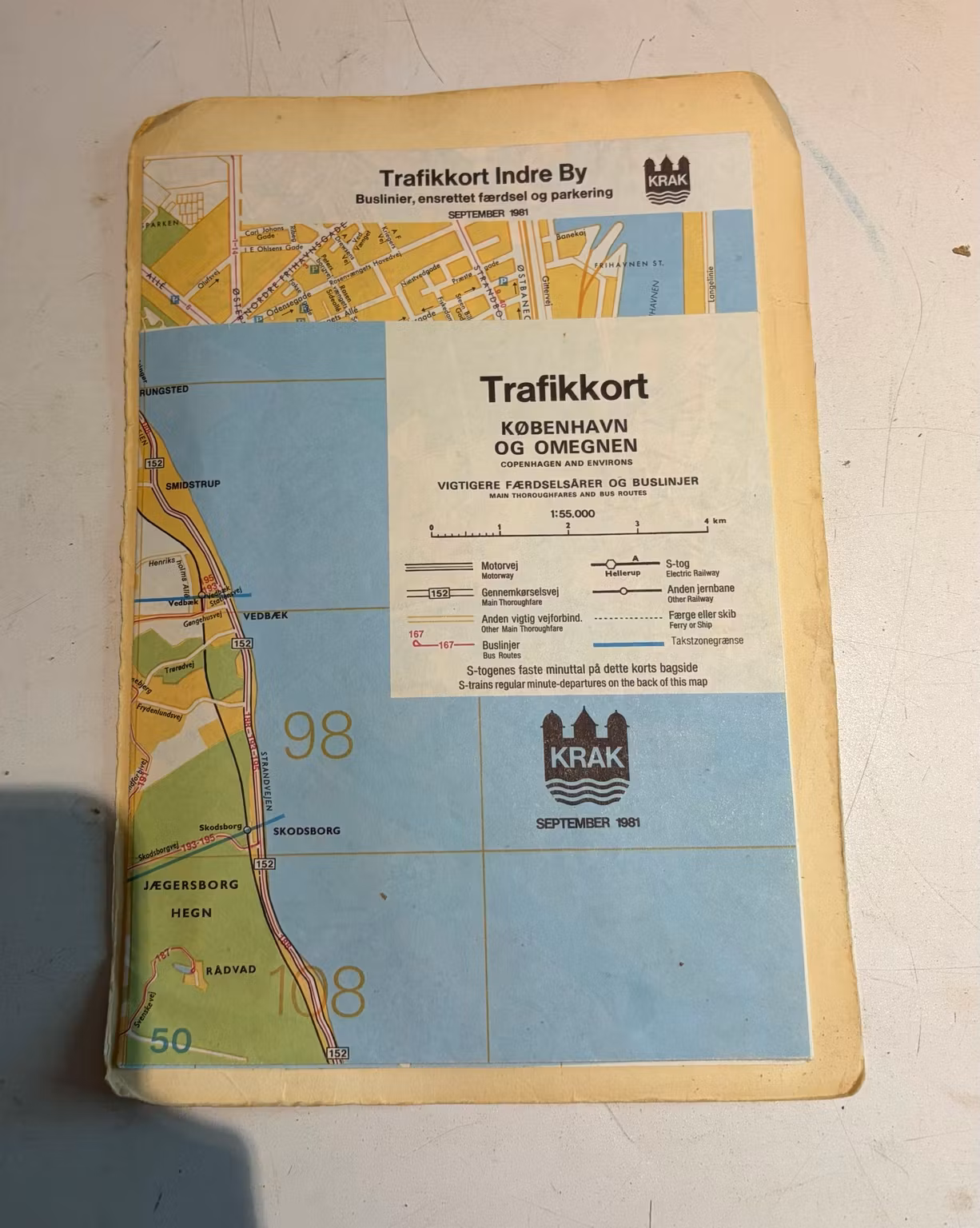 Krak trafikkort København og omegn 1981 – billede 1