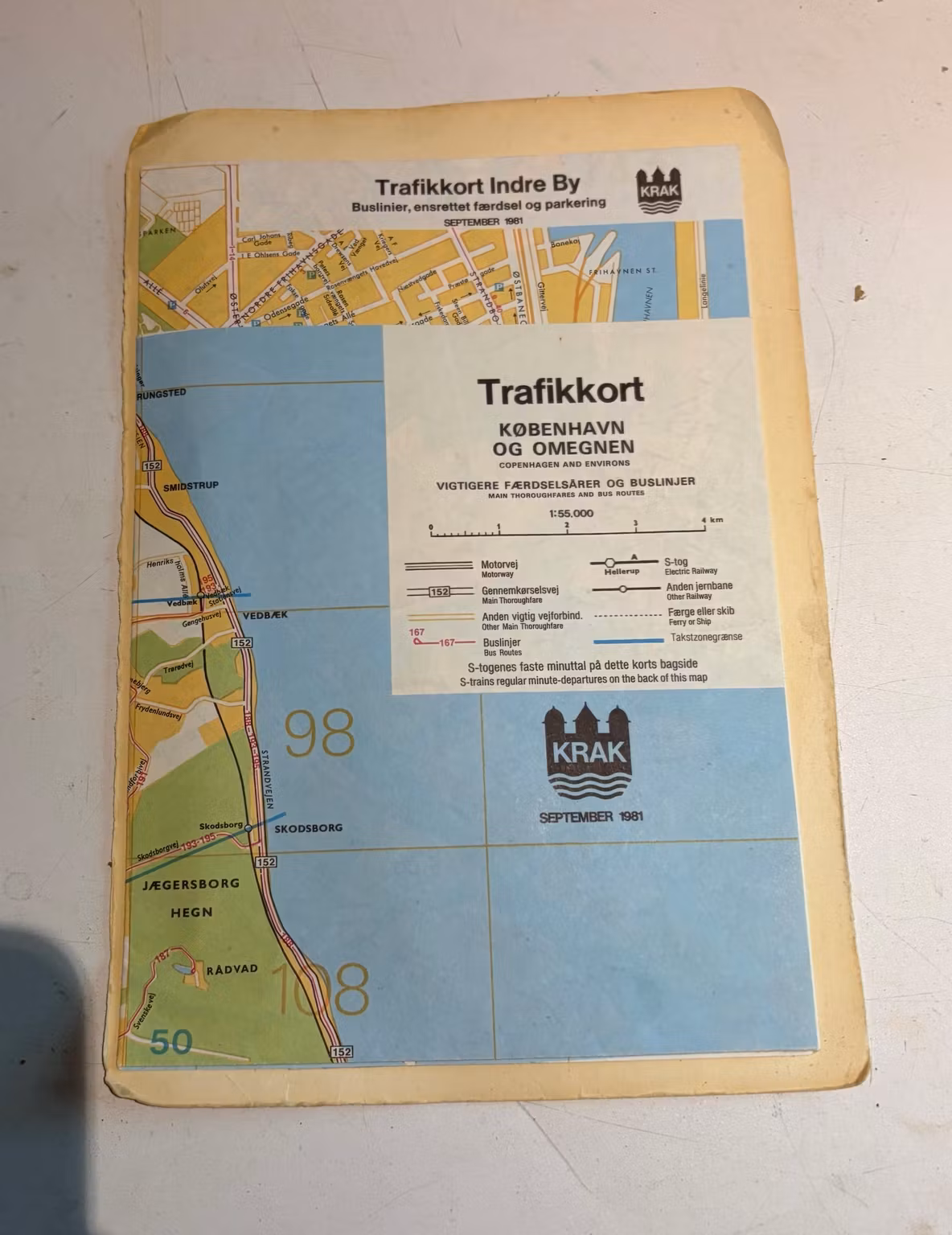 Krak trafikkort København og omegn 1981 – billede 2