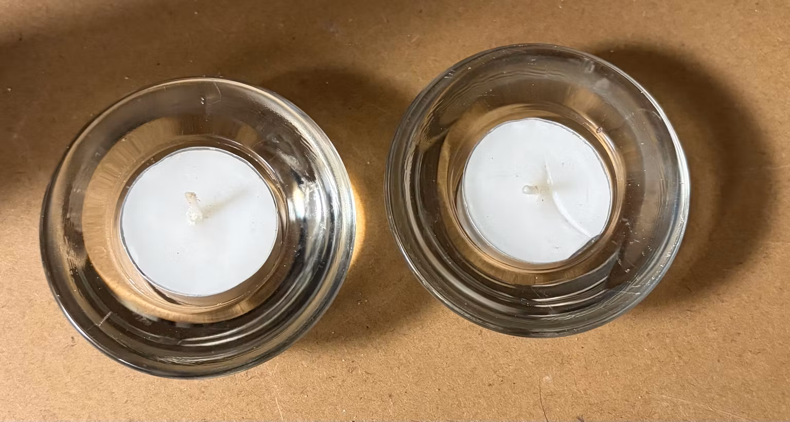 2 klare fyrfadsstager i glas – sæt