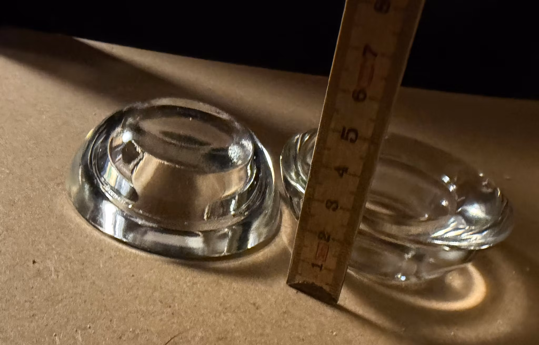 2 klare fyrfadsstager i glas – sæt