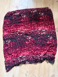 Pieces tubetørklæde i bordeaux, pink og sort – ca. 80 cm