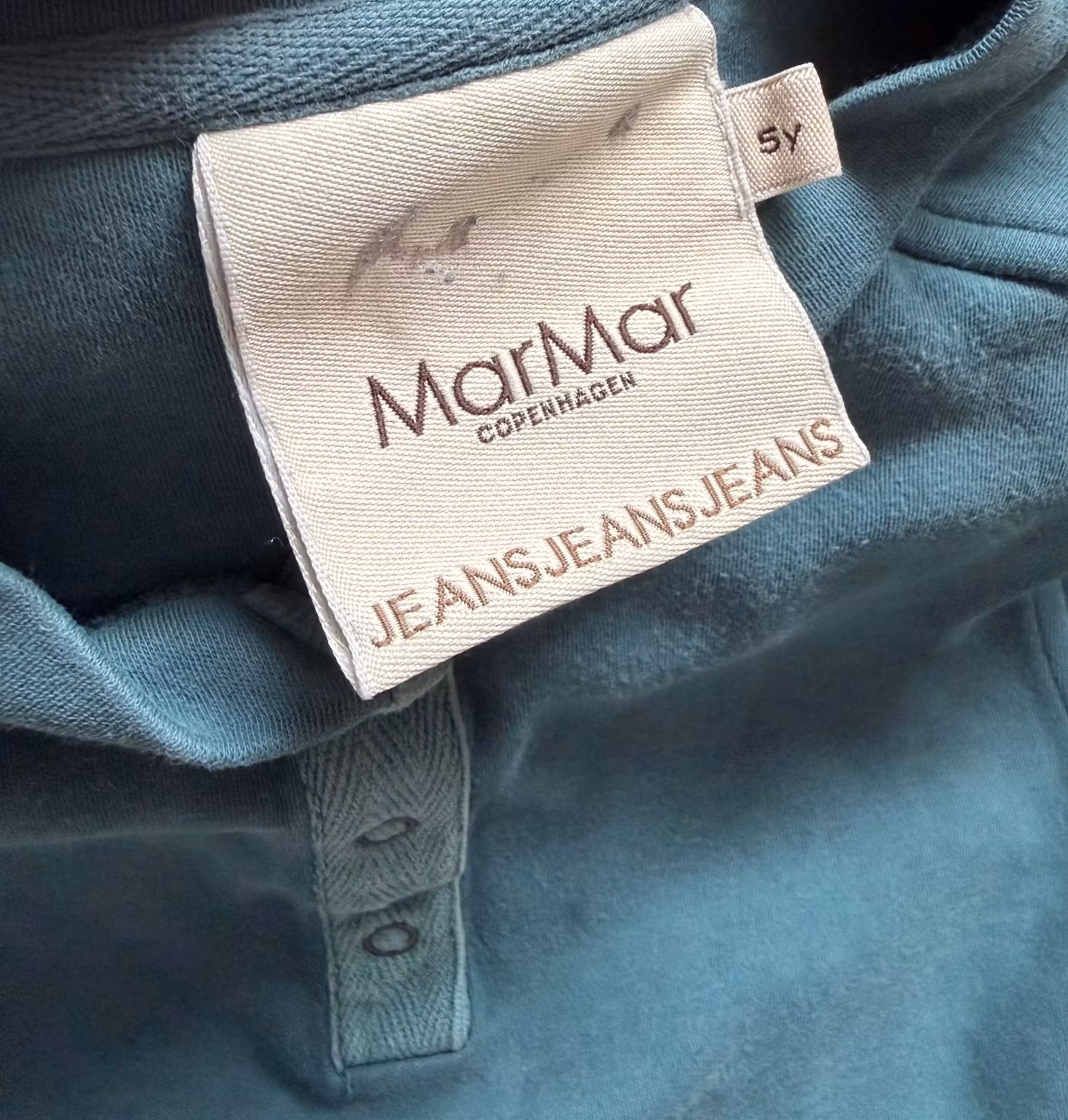 MarMar Jeans blågrøn langærmet bluse – str. 5 år