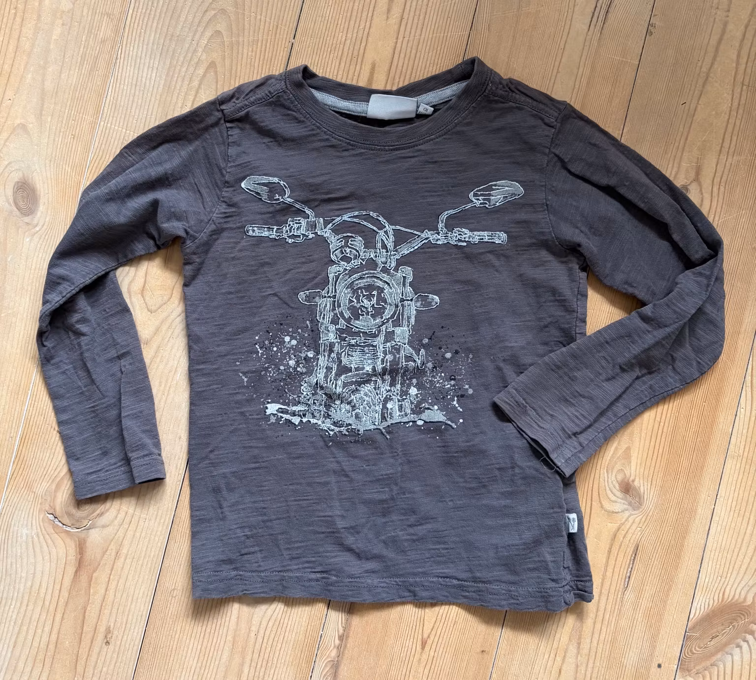 Wheat mørkegrå bluse med motorcykelprint – str. 110