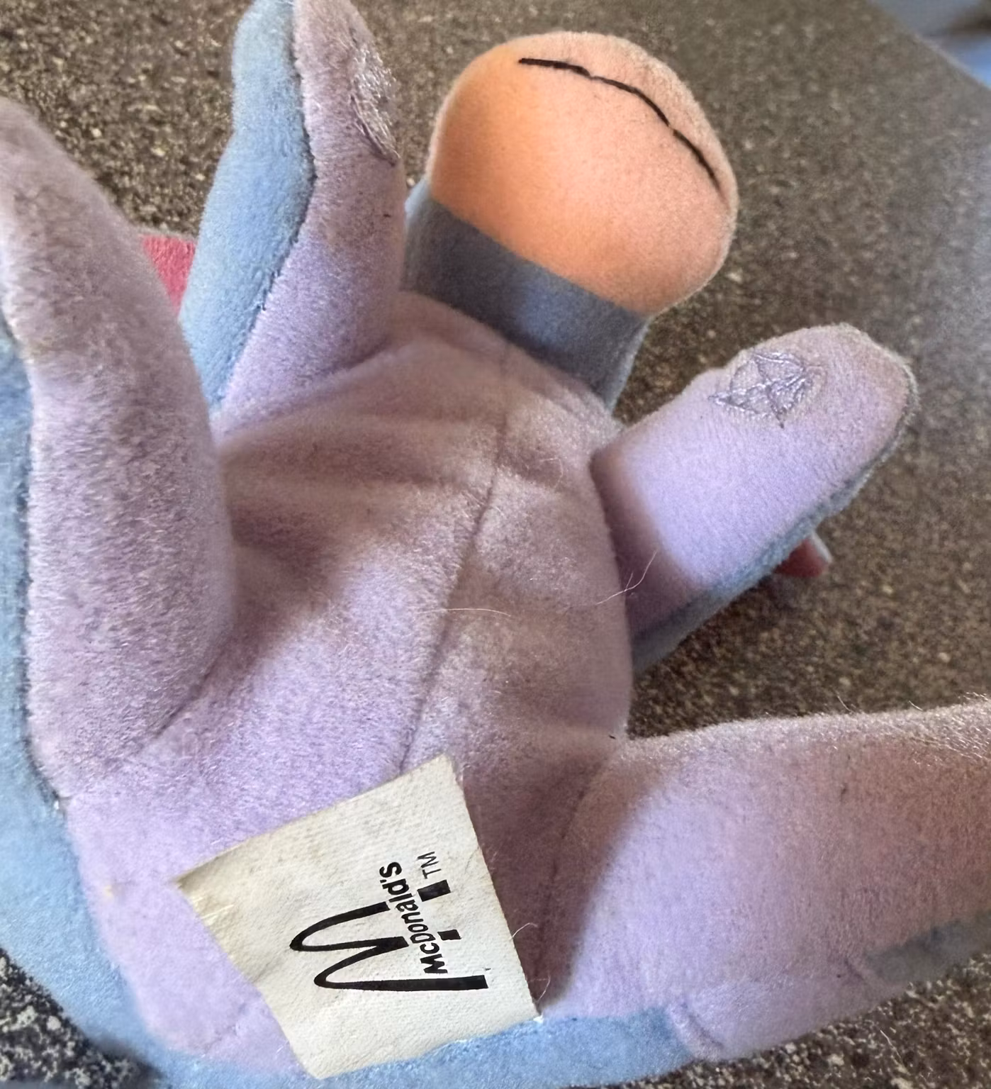 Æsel-bamse fra Disney/McDonald’s – blå og lilla