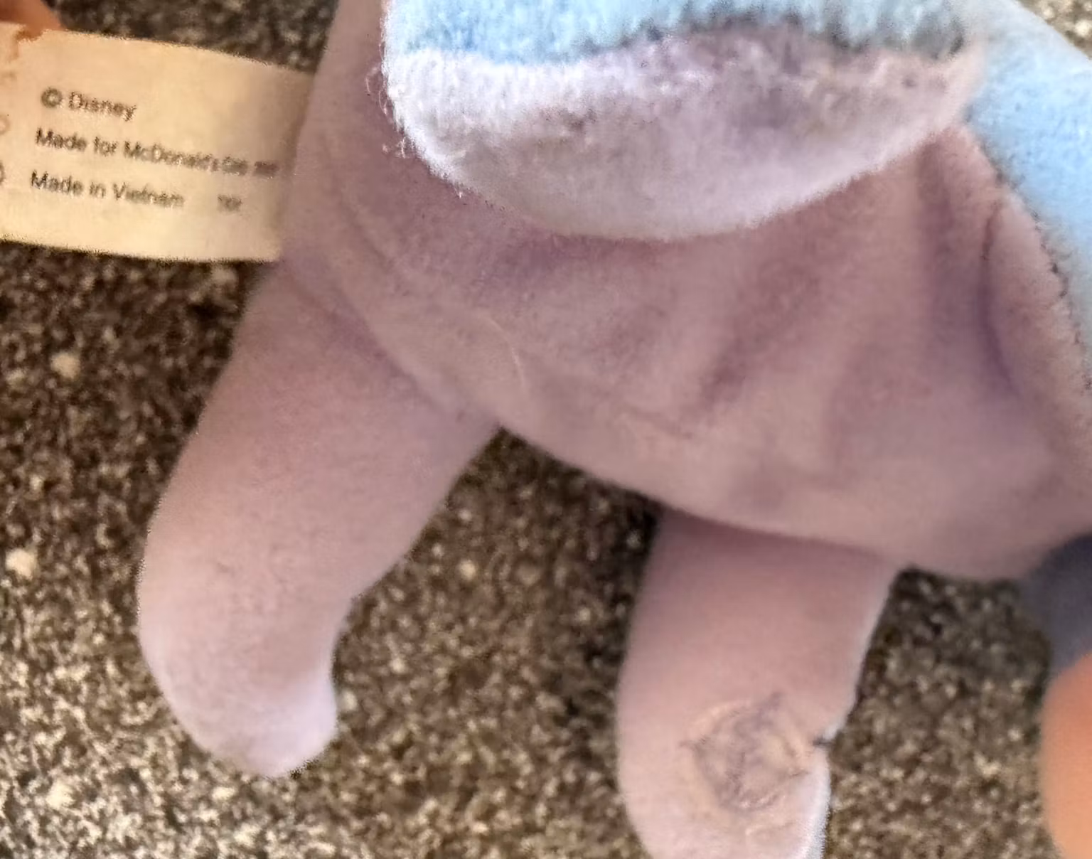Æsel-bamse fra Disney/McDonald’s – blå og lilla