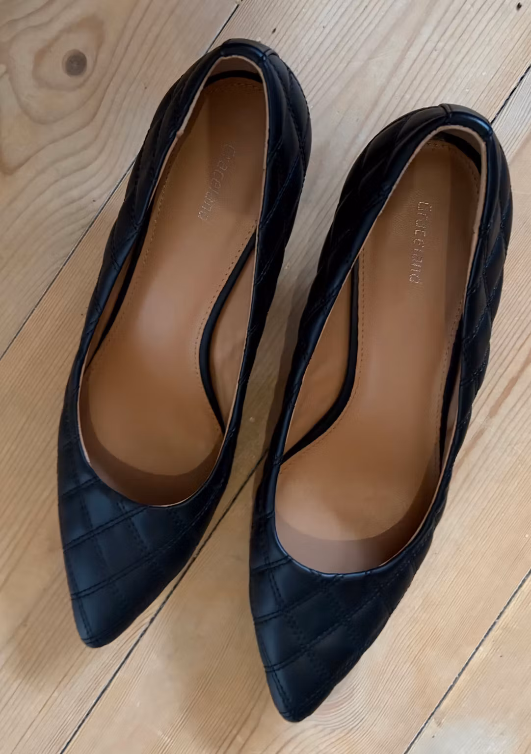 Pumps Graceland – sorte med ternede syninger – str. 40